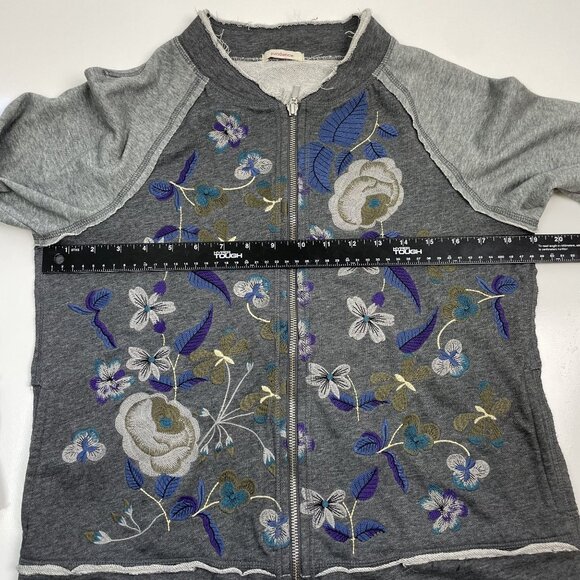 Sundance Womens Embroidered Gray Zip-Up Jacket Bomber Size S/M - Picture 5 of 9